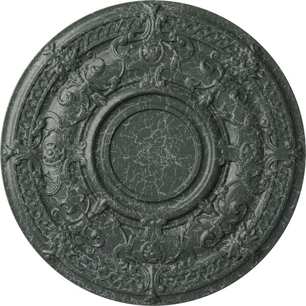 Ekena Millwork Dauphine Ceiling Medallion (Canopies up to 13 1/4"), 33 7/8"OD x 1 3/8"P, Athenian Green Crackle CM33DAAGC - main